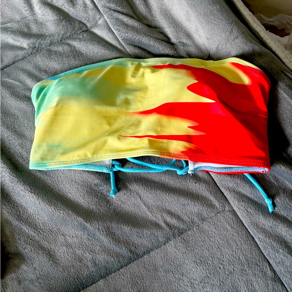 Colorful Strapless Bikini Top plus size 0XL